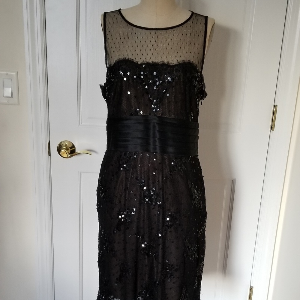 Black Sequined BCBG Max Azria Cocktail Dress